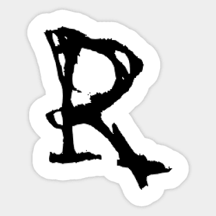 Dark and Gritty letter R from the alphabet Sticker